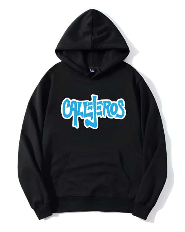 Producto - BUZO CANGURO CALLEJEROS CELESTE Y BLANCO + PILUSO DE REGALO