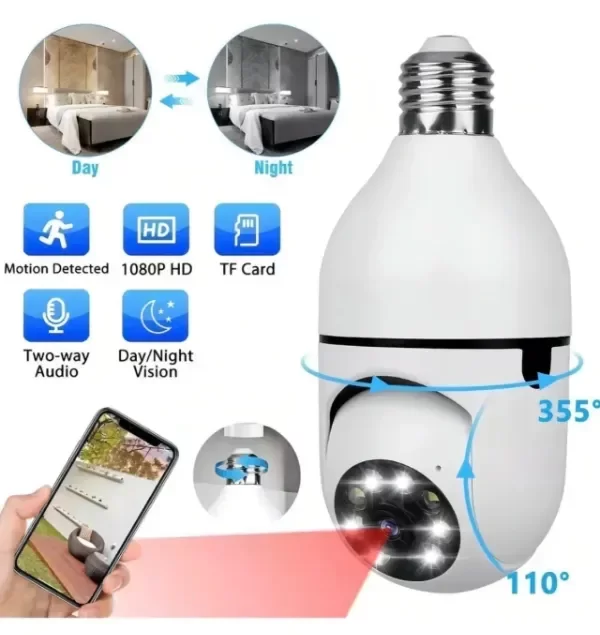 Producto - Foco Cámara de Seguridad Exxtra Tech Inteligente Wifi Hd 360 - 3