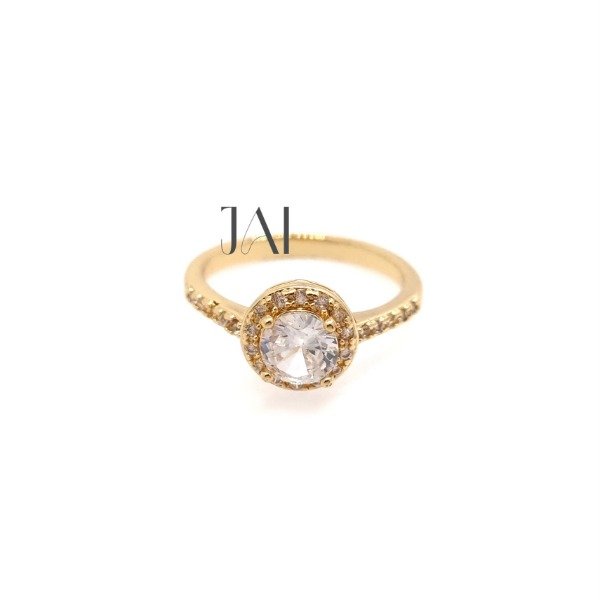 Producto - Anillo piedra engarzada Mila dorada