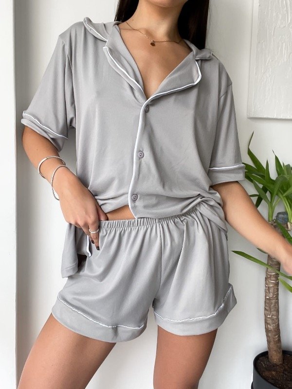 Producto - Pijama camisero rosa viejo