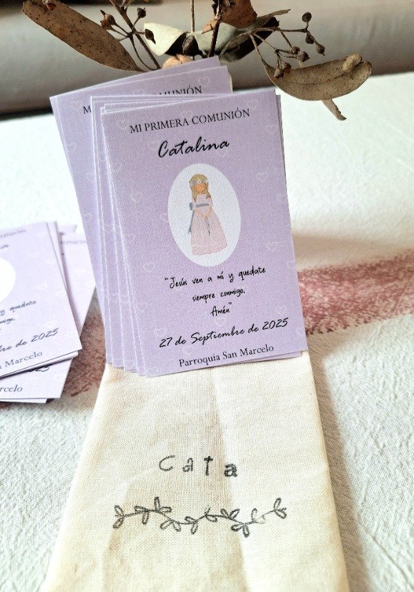 Producto - Estampita comunión "lavanda" - 4