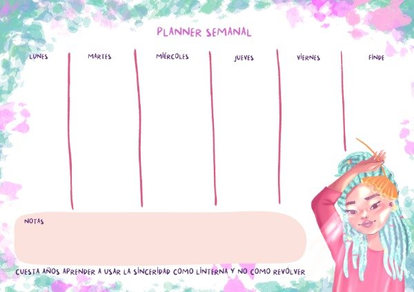 Producto - Planner semanal A4 Sinceridad