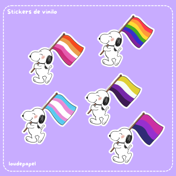 Producto - Snoopys abanderados LGBT+ - Stickers de vinilo