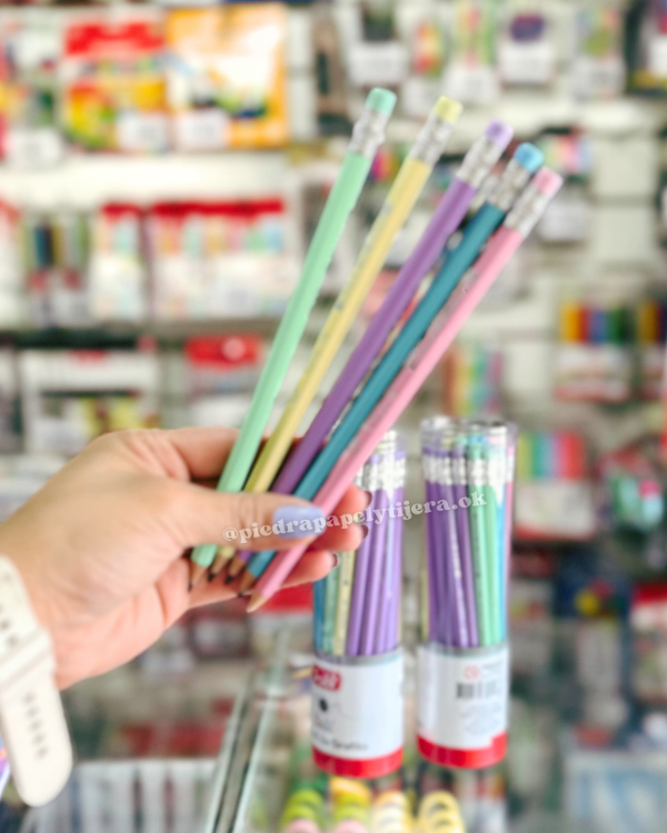 Producto - Lapiz de escribir grafito pasteles con goma PACK X5