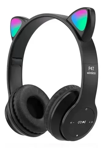 Producto - Auriculares Inalámbricos p47 Gatito Negro