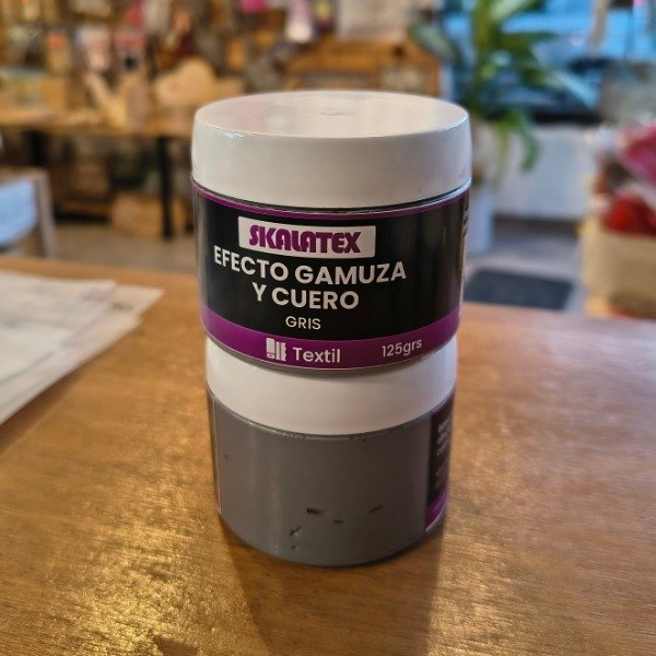 Producto - Efecto gamuza y cuero color gris