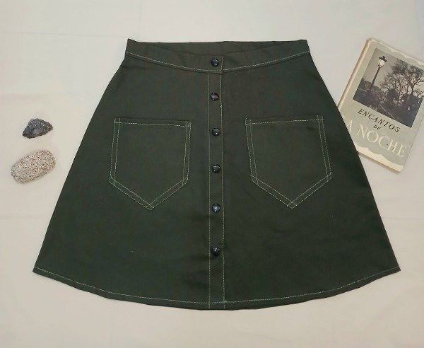 Producto - Pollera Almendra, verde militar