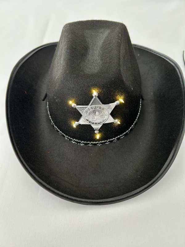 Producto - Sombrero Sheriff negro Led