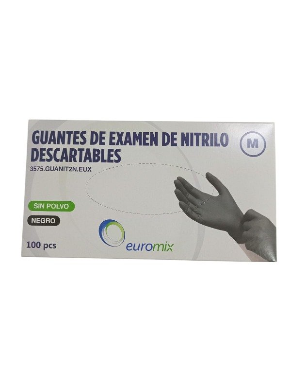 Producto - Guante de nitrilo negro caja por 100 unid.