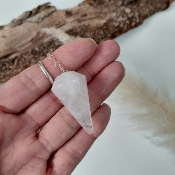 Producto - Péndulo cristal Cuarzo blanco