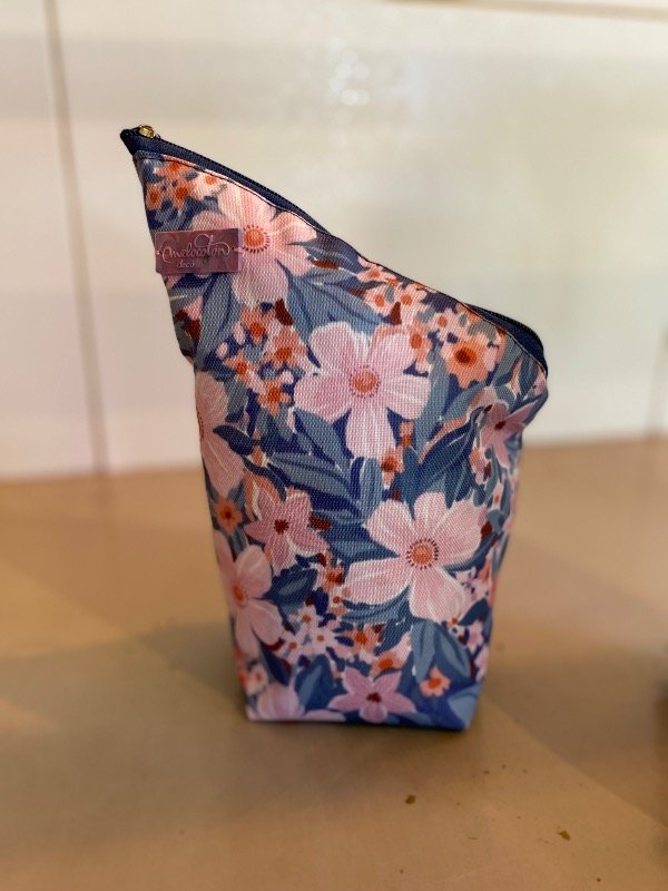 Producto - Yerbera impermeable Flores fdo azul - 3