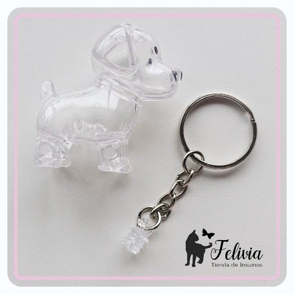 Producto - Llavero Perrito de acrilico para rellenar