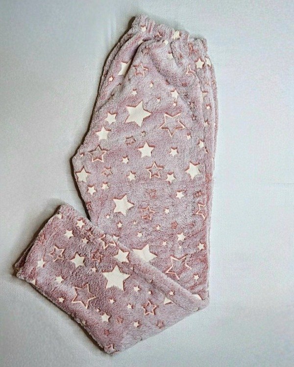Producto - Pantalon polar luminoso - Rosa viejo con estrellas