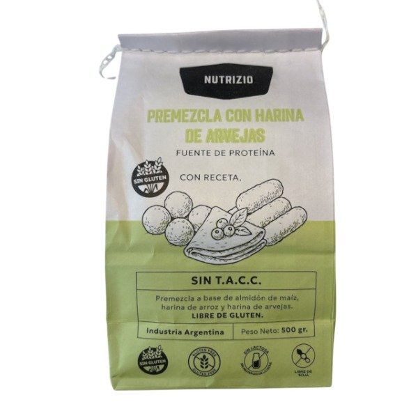 Producto - PREMEZCLA CON HARINA DE ARVEJAS  SIN TACC 500GR