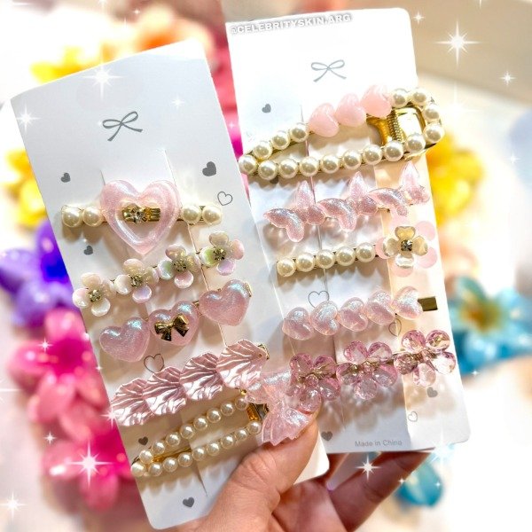 Producto - SET DE HEBILLAS DELUXE TONO ROSA X 2 SETS