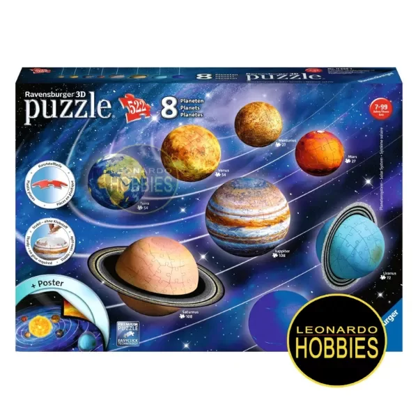 Producto - El Sistema Planetario 3D Puzzle-Ball 522 Piezas Ravensburger 11668
