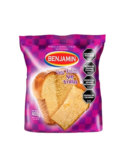 Producto - Pan Dulce Benjamin Sin Frutas 400 gr cod. 0329