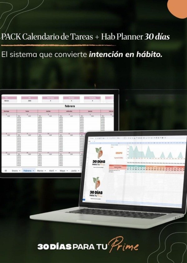 Producto - PACK Calendario de Tareas + Hab Planner 30 dias
