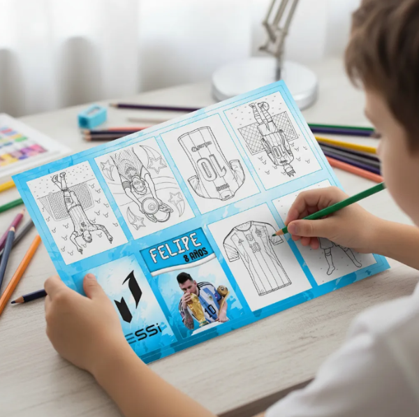 Producto - Archivo Digital Para Imprimir Mini Libro Colorear Messi