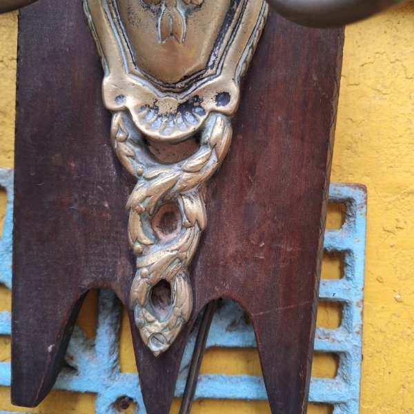 Producto - Aplique dos luces bronce y madera - 3
