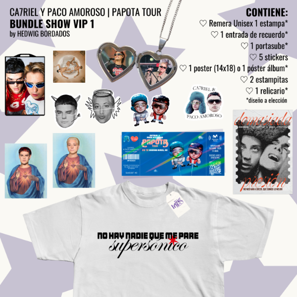 Producto - BUNDLE SHOW VIP 1 - Ca7riel y Paco Amoroso