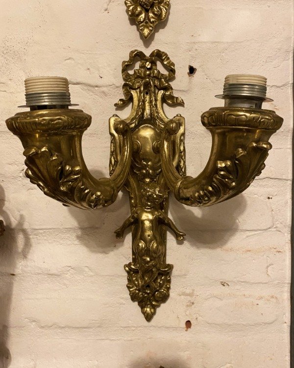 Producto - Par De Apliques Luis Xvi De Bronce