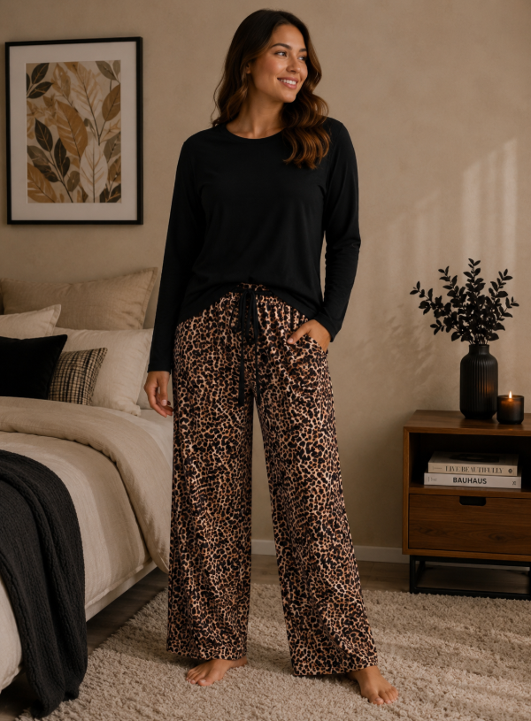 Producto - Pijama algodón premium print negro T.2-3