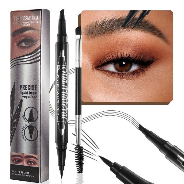 Producto - 2EN1 DELINEADOR EN FIBRA + DELINEADOR PARA CEJA + BROCHA - TEI