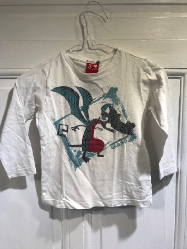 Producto - Remera GRISINO verde y colorada dragon- Talle 2/3 años- PRECIO: 7x