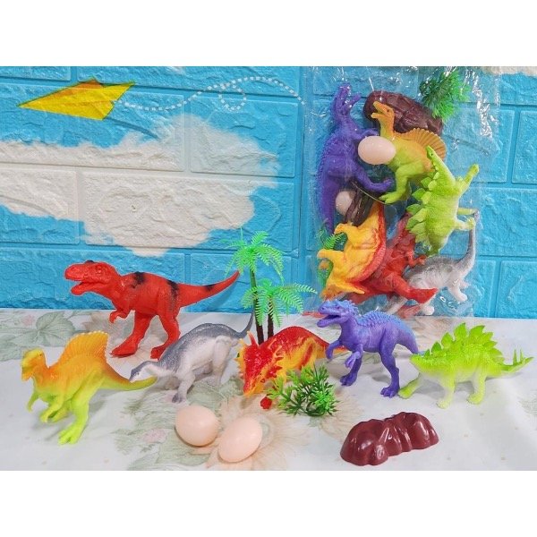 Producto - Dinosaurio goma por 6 con huevo