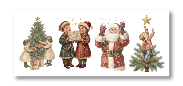 Producto - DTF TEXTIL 20x8cm - NAVIDAD VINTAGE