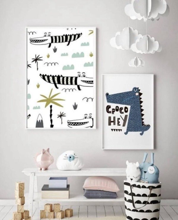 Producto - Set de 2 Cuadros Infantiles: Croco Hey