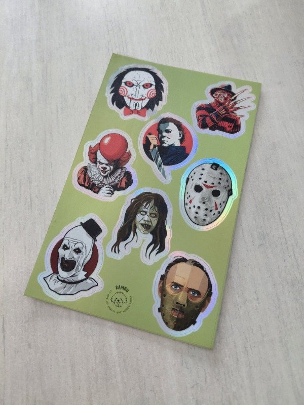 Producto - Planchitas de stickers - Personajes de terror II