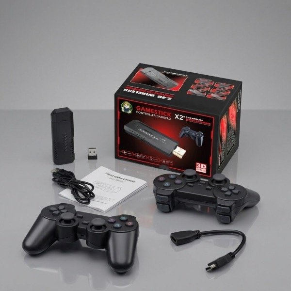 Producto - CONSOLA RETRO GAMESTICK X2 CON 2 JOYSTICKS INALÁMBRICOS Y MILES DE JUEGOS