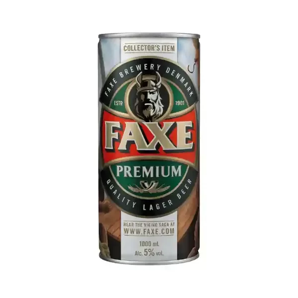 Producto - Faxe Premium Pilsner Lata 1000 ml Cerveza Importada Dinamarca