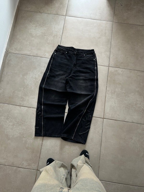 Producto - JEAN BAGGY TRIBAL CIERRE BLACK