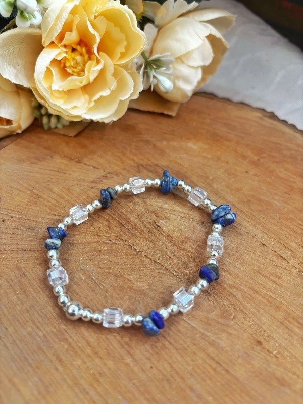 Producto - pulsera elastica cristal y escallas