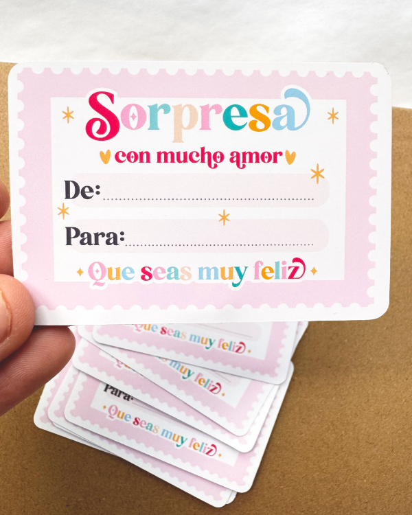 Producto - Tarjeta imprimible SORPRESA