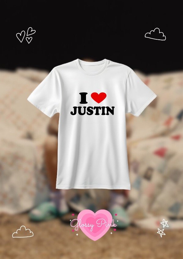 Producto - Remera I Love Justin - VINILO TEXTIL
