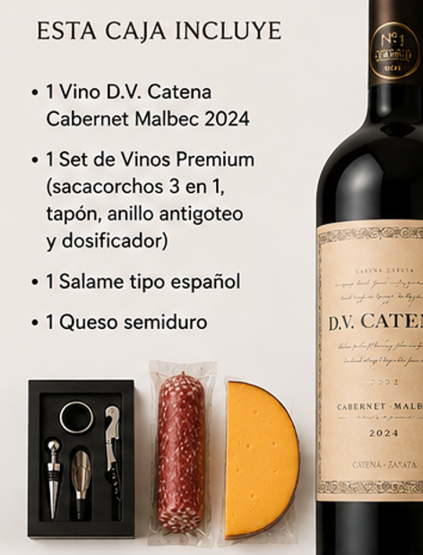 Producto - Caja De Regalo Dv Catena Cabernet Malbec Set De Vino Picada - 3