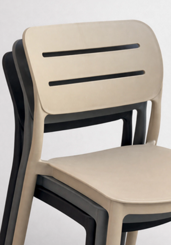 Producto - HOGAR Silla Fija ARAMIS, Estructura de Polipropileno, Color Arena!!