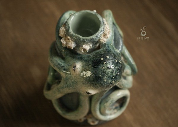 Producto - Candelabro De Cerámica Pulpo Escultura Artesanal Decoración - 10