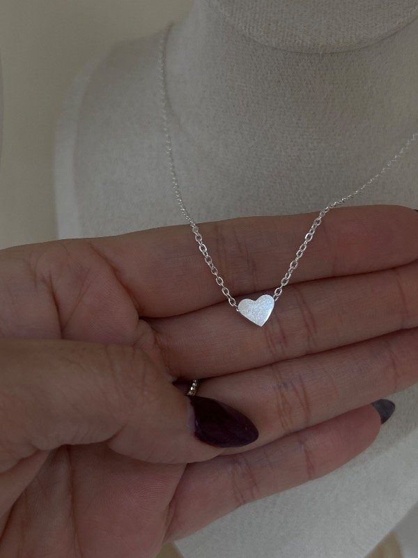 Producto - Collar mini corazón acero blanco