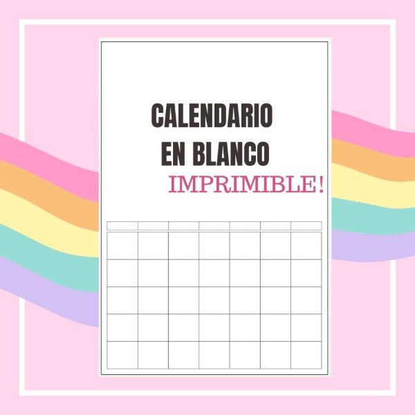 Producto - Calendario en blanco para diseñar IMPRIMIBLE