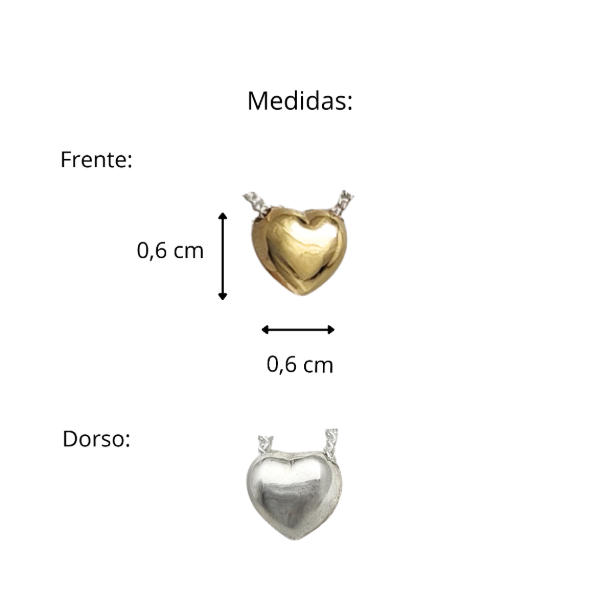Producto - Conjunto Plata 925 y Oro Dije Corazones con Cadena - 6