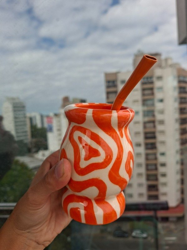 Producto - Mate Criollo Ondas naranjas