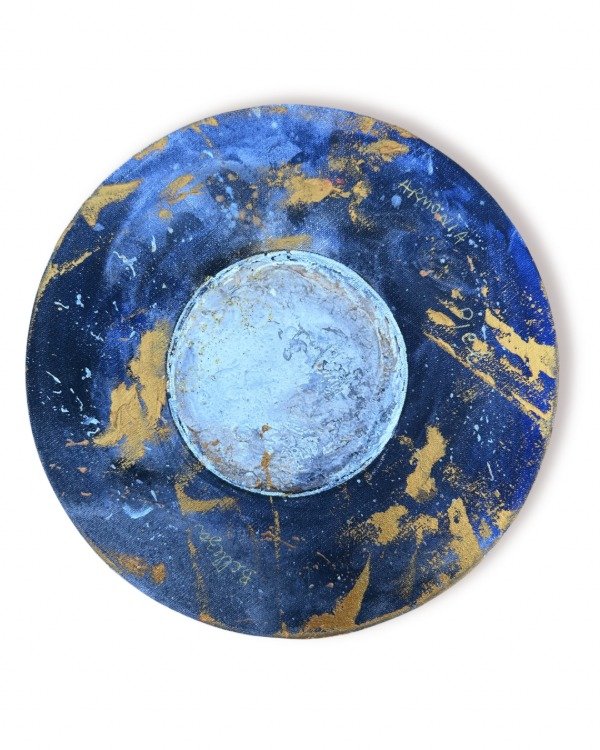 Producto - Luna Llena Bastidor redondo 20 cm Técnica Mixta Piscis Capricornio - 1