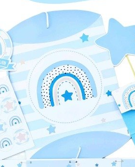 Producto - PIÑATA ARCOIRIS NORDICO CELESTE