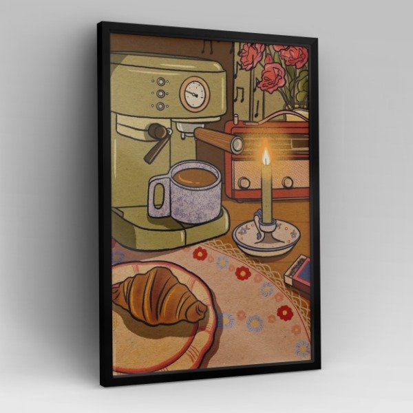 Producto - Cuadro Deco Café Expreso y Croissant