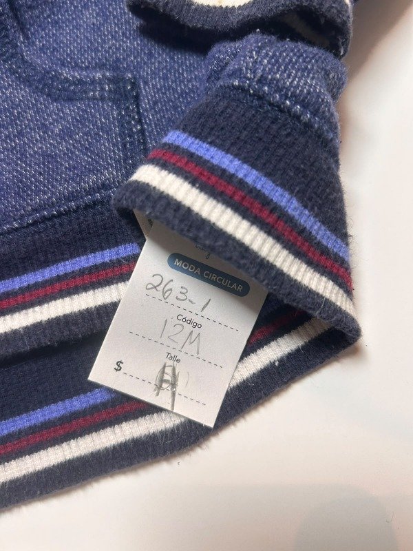 Producto - Buzo azul con cierre con detalles rayados inscripcion Hulk 12 Meses - 3